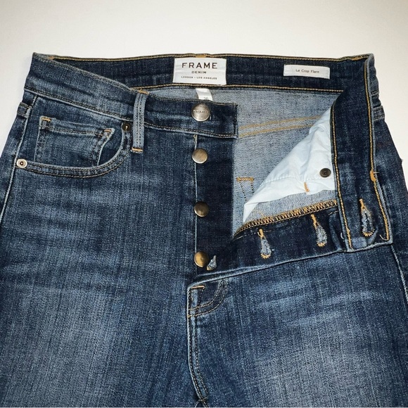FRAME LeCrop Flare Jeans Sunrise Park Sz 26 - Picture 4 of 13